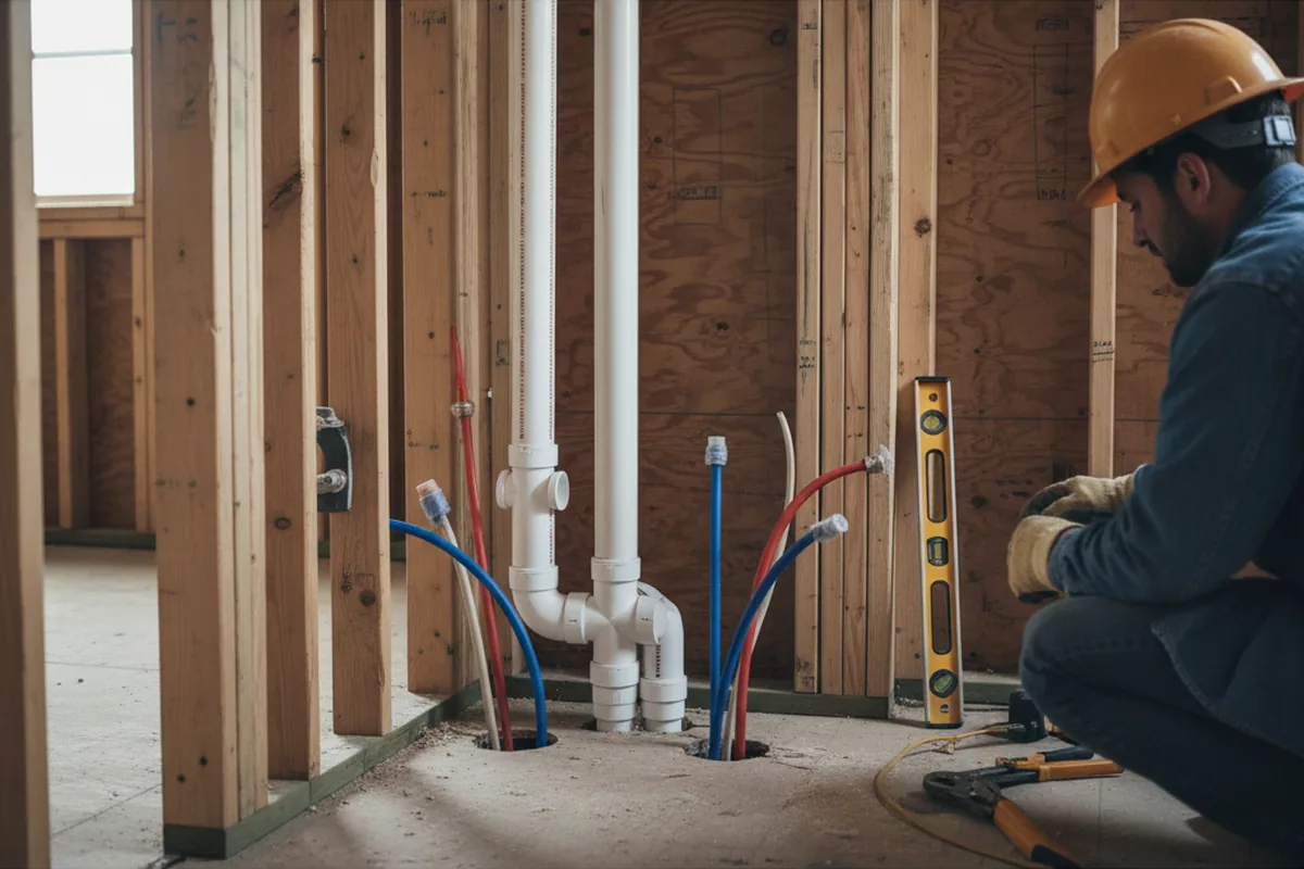 Drain and supply rough-in during Leak Detection in Wheat Ridge