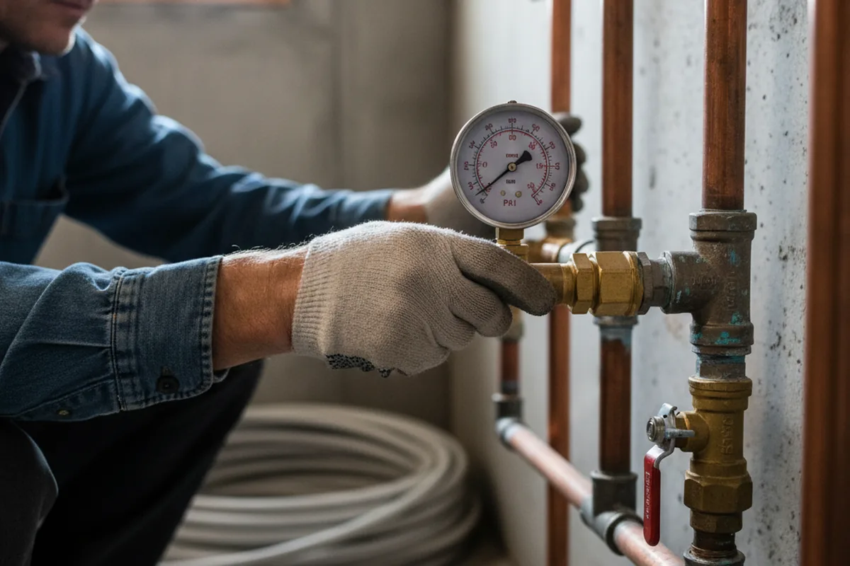 Pressure testing a repaired line during Water Line Repair in Wheat Ridge